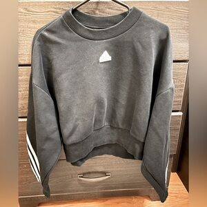 Adidas cropped black crewneck